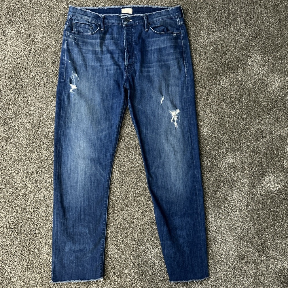 Mother The Double Fray Vagabond Jeans in Take the Edge Off Size 30!